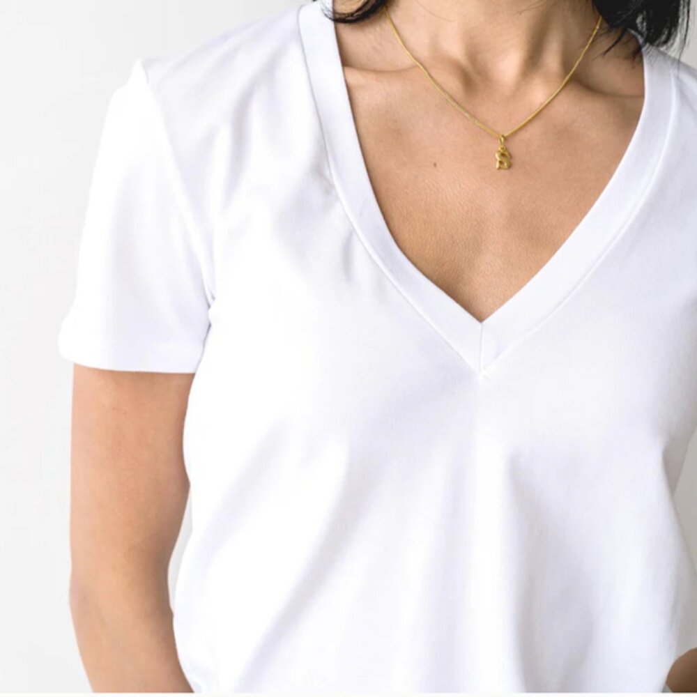 FRANC White V-Neck Tee - 3X
